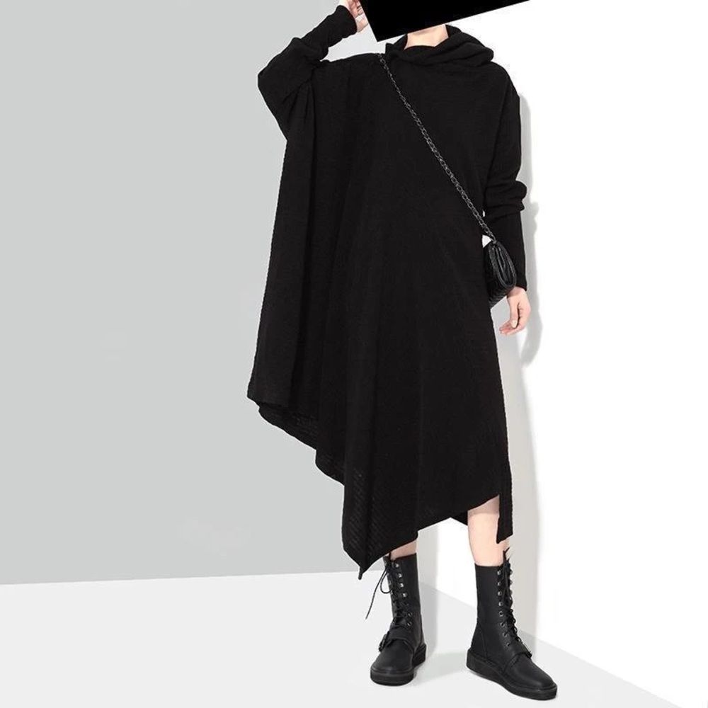 Bonhoeffer Asymmetrical Scarf Sweater Dress